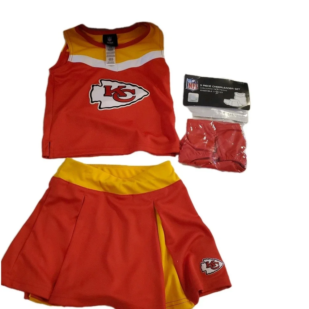 NWT‎ 3 Piece Kansas City Chiefs Cheerleader Outfit, Youth Size 6x
